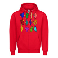 Red christmas glitter cactus Zipper Hoodie - Zillion Design Studio