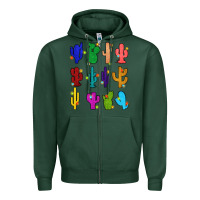 Sports Green christmas glitter cactus Zipper Hoodie - Zillion Design Studio