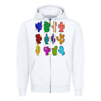 White christmas glitter cactus Zipper Hoodie - Zillion Design Studio