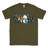 Army Green Let It Snow Snowman Classic Tee - RanaPortraitStore