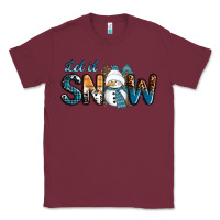 Burgundy Let It Snow Snowman Classic Tee - RanaPortraitStore