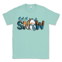Seafoam Let It Snow Snowman Classic Tee - RanaPortraitStore