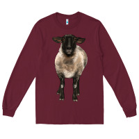 Burgundy suffolk ewe front Long Sleeve Tee - BarkalooDesign