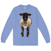 Colony Blue suffolk ewe front Long Sleeve Tee - BarkalooDesign