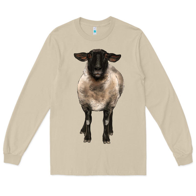 Suffolk Ewe Front Long Sleeve Tee by BarkalooDesign | Teevron