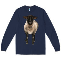 Navy suffolk ewe front Long Sleeve Tee - BarkalooDesign