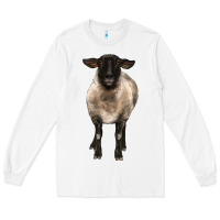 White suffolk ewe front Long Sleeve Tee - BarkalooDesign