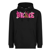 Black Breast Cancer Brave with Afro Woman Heavyweight Hoodie - texasbilliewilder
