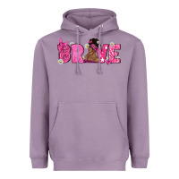 Lavender Breast Cancer Brave with Afro Woman Heavyweight Hoodie - texasbilliewilder