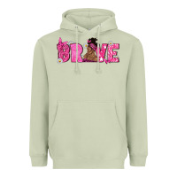 Matcha Breast Cancer Brave with Afro Woman Heavyweight Hoodie - texasbilliewilder