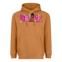 Meerkat Breast Cancer Brave with Afro Woman Heavyweight Hoodie - texasbilliewilder