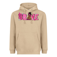 Mushroom Breast Cancer Brave with Afro Woman Heavyweight Hoodie - texasbilliewilder
