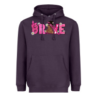 Plum Breast Cancer Brave with Afro Woman Heavyweight Hoodie - texasbilliewilder