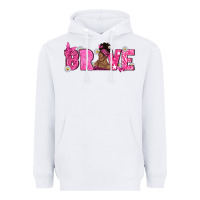 Breast Cancer Brave With Afro Woman Heavyweight Hoodie | Teevron