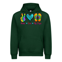 Forest Green peace love flips flops Urban Hoodie - Jasminsmagicworld