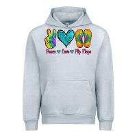 Heather Grey peace love flips flops Urban Hoodie - Jasminsmagicworld