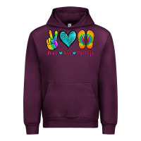 Mauve Wine peace love flips flops Urban Hoodie - Jasminsmagicworld