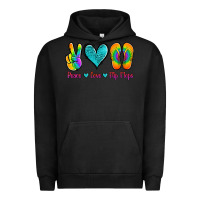 Pigment Black peace love flips flops Urban Hoodie - Jasminsmagicworld