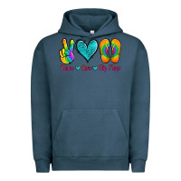 Pigment Midnight Navy peace love flips flops Urban Hoodie - Jasminsmagicworld