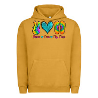 Pigment Peanut Butter peace love flips flops Urban Hoodie - Jasminsmagicworld