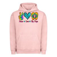 Pigment Salmon peace love flips flops Urban Hoodie - Jasminsmagicworld