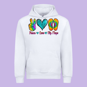 Peace Love Flips Flops Urban Hoodie Designed By Jasminsmagicworld