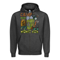Charcoal Heather camp more worry less Zipper Hoodie - texasbilliewilder