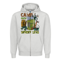Dove Grey camp more worry less Zipper Hoodie - texasbilliewilder