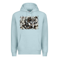 Blue Mist cowhide background Premium Hoodie - BarkalooDesign