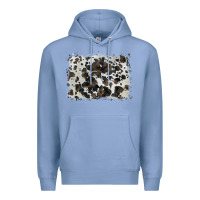 Colony Blue cowhide background Premium Hoodie - BarkalooDesign