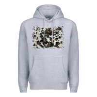 Heather Grey cowhide background Premium Hoodie - BarkalooDesign