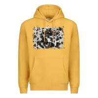 Mustard cowhide background Premium Hoodie - BarkalooDesign