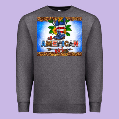 All American Girl Premium Sweatshirt Designed By Hra Design Shop