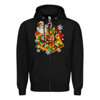 Black christmas cassette tapes Zipper Hoodie - Zillion Design Studio