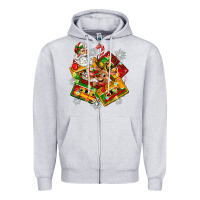 Heather Grey christmas cassette tapes Zipper Hoodie - Zillion Design Studio