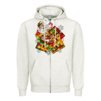Oatmeal Heather christmas cassette tapes Zipper Hoodie - Zillion Design Studio