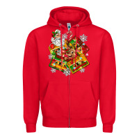 Red christmas cassette tapes Zipper Hoodie - Zillion Design Studio