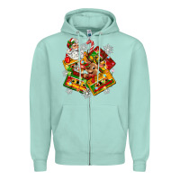 Seafoam christmas cassette tapes Zipper Hoodie - Zillion Design Studio