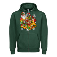 Sports Green christmas cassette tapes Zipper Hoodie - Zillion Design Studio