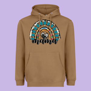 Western Mama Rainbow Heavyweight Hoodie Designed By Ranaportraitstore