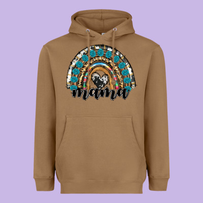 Western Mama Rainbow Heavyweight Hoodie Designed By Ranaportraitstore