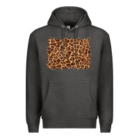 Charcoal Heather leopard background Premium Hoodie - BarkalooDesign