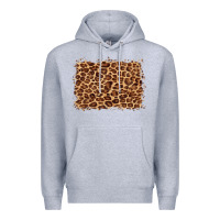 Heather Grey leopard background Premium Hoodie - BarkalooDesign