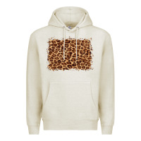 Oatmeal Heather leopard background Premium Hoodie - BarkalooDesign
