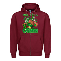 Burgundy green ribbon liver cancer afro girl sneakers Zipper Hoodie - RanaPortraitStore