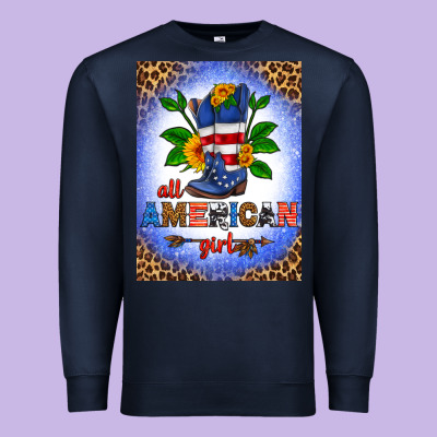 All American Girl Air Freshener Premium Sweatshirt Designed By Hra Design Shop