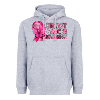 Heather Grey Breast Cancer Awareness with Coffee Cup Heavyweight Hoodie - texasbilliewilder