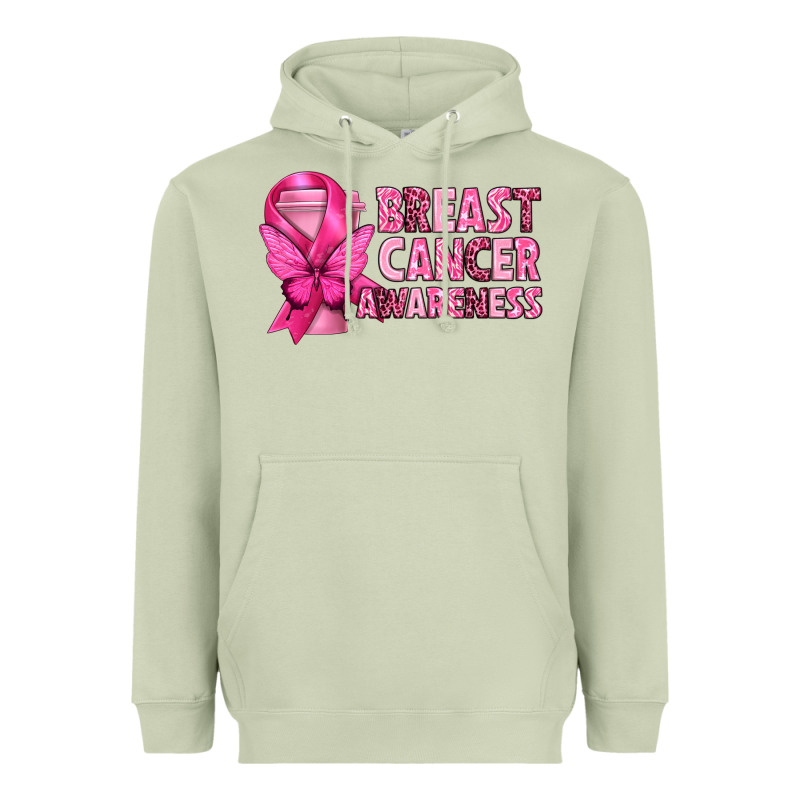 Breast Cancer Awareness With Coffee Cup Heavyweight Hoodie by texasbilliewilder | Teevron