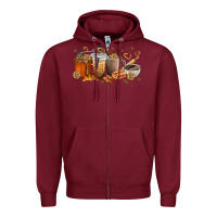 Burgundy cookie coffee cups Zipper Hoodie - texasbilliewilder
