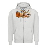 Dove Grey cookie coffee cups Zipper Hoodie - texasbilliewilder